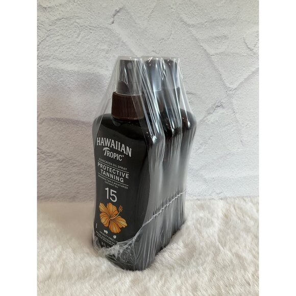 Hawaiian Tropic Protective Tanning Oil Spray Sunscreen 3 Pack  SPF 15, 8oz  NEW - Picture 4 of 8